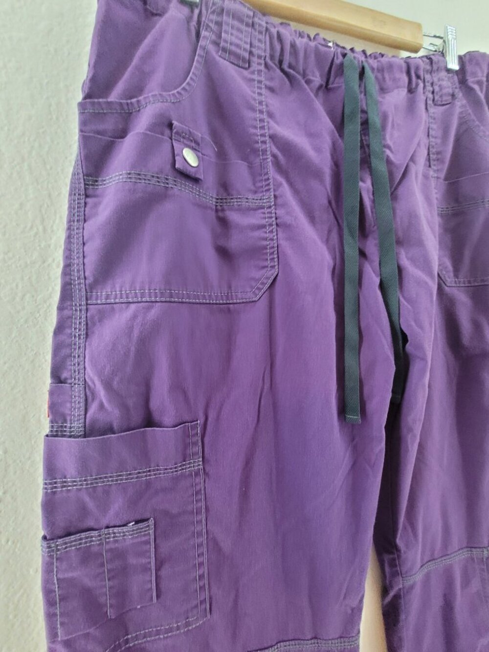 Dickies XL Tall Unisex Medical Scrub Pants Cotton B Solid Pattern Purple 857455T - Picture 2 of 11